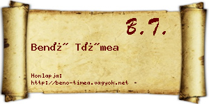 Benő Tímea névjegykártya